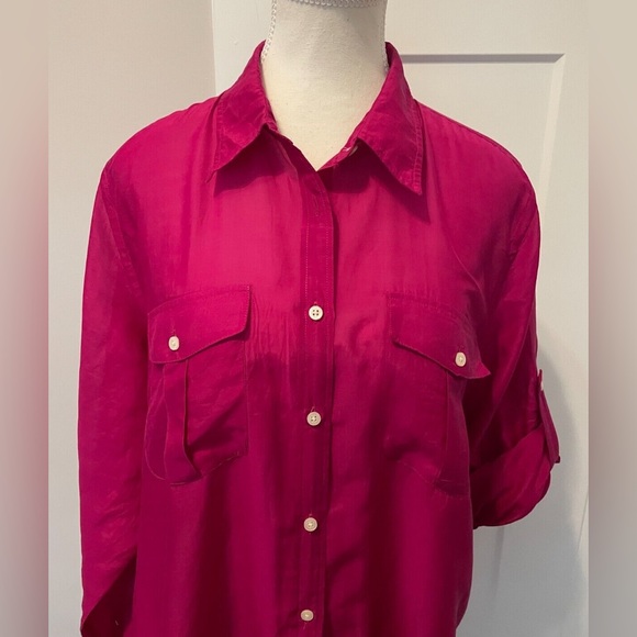 XL Silk Blend Vibrant magenta Lauren by Ralph Lauren - Picture 7 of 7